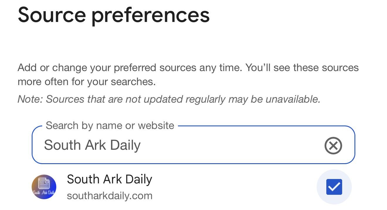 South Ark Daily Google Preferred Sources